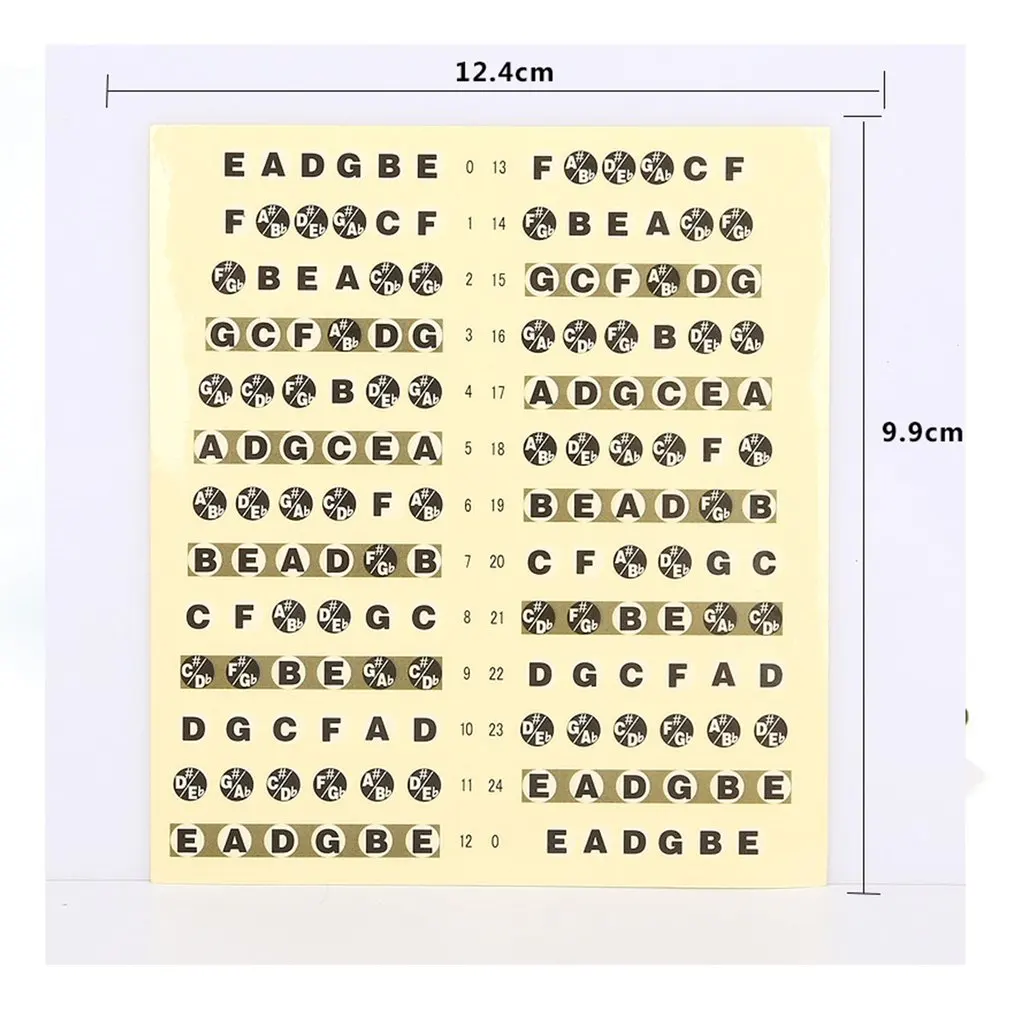 Гитарная музыкальная шкала наклейка для гитары гриф шеи блокнот карта на лад