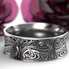 Винтажные мужские кольца Mystic Rune, модные глянцевые обручальные кольца, Женские аксессуары, подарки
