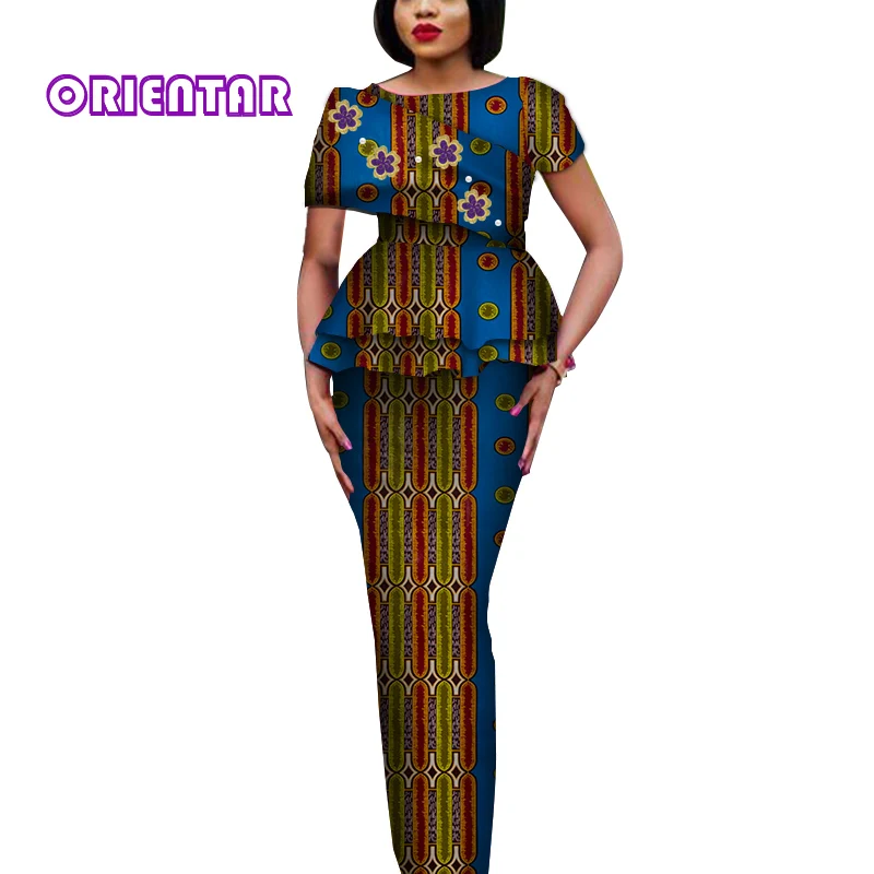 Топы и юбки африканская одежда для женщин элегантный женский комплект с длинной