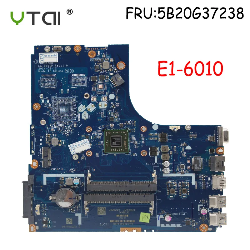 ZAWBA/BB LA-B291P новая материнская плата для lenovo B50-45 материнская плата для ноутбука AMD E1-6010 cpu FRU: 5B20G37238 Протестировано в целости и сохранности