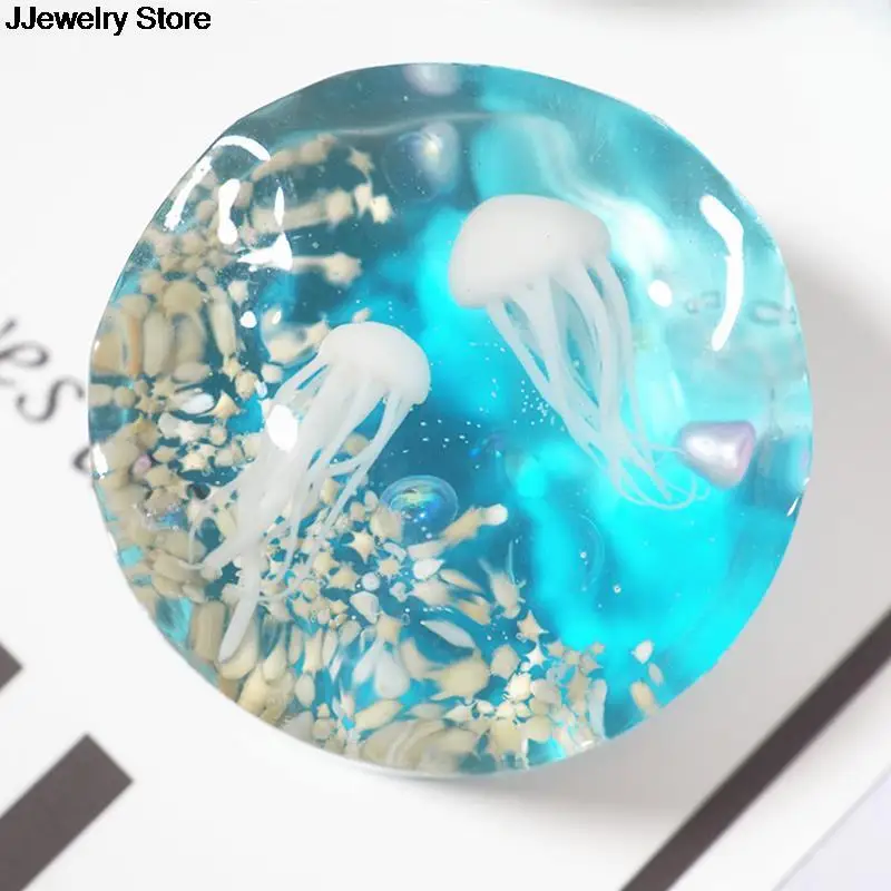 5Pcs/set Epoxy Filling Material Crystal Ocean Resin 3D Mini Jellyfish / Mushroom Modeling Jewerly Molds Tool |