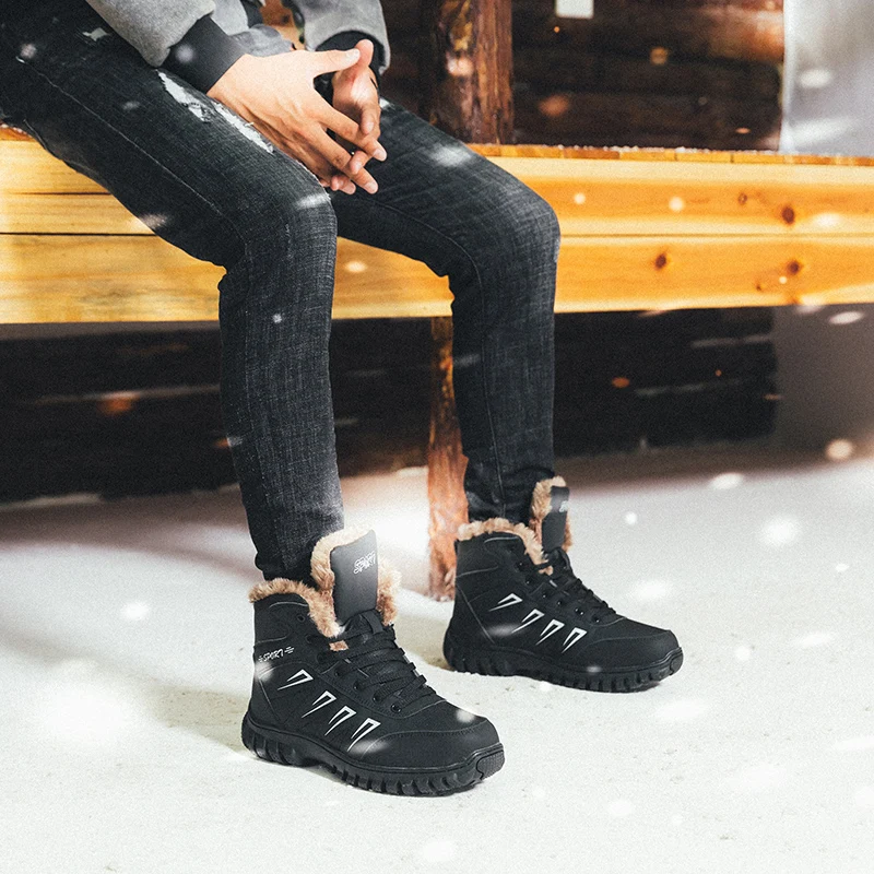 Мужская обувь из натуральной кожи для пеших прогулок ботинки альпинизма зимние