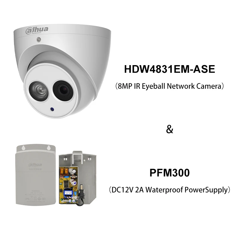 Dahua оригинальная IPC HDW4831EM ASE 4K 8MP H.265 + IR сетевая ip камера безопасности Встроенный