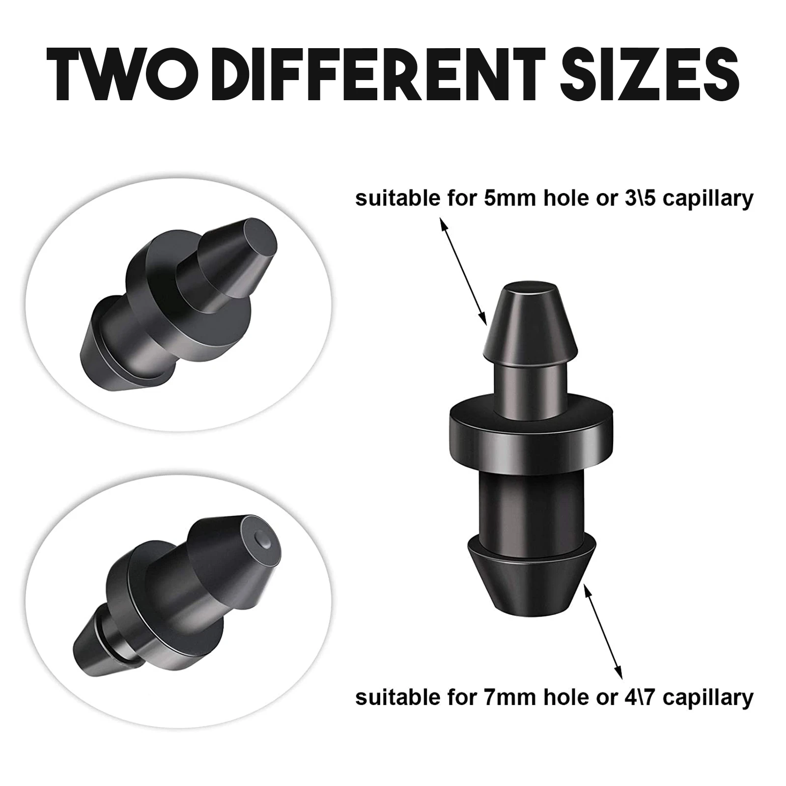 

300 PCS Drips Irrigation Plugs 1/4 Inch Tube Closure Goof Hole Plugs Irrigation Stopper For Home Garden Lawn Supplies
