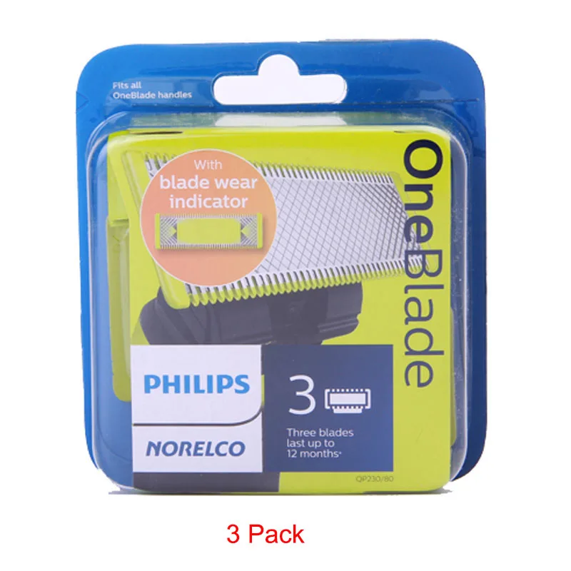 3 Pack Philips OneBlade режущая головка Замена с QP2527 QP2523 маленький T нож бритвы оригинальные аксессуары - Цвет: 3 Pack