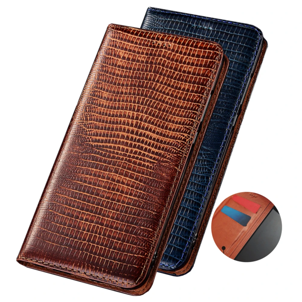 

Lizard Real Leather Magnetic Attraction Holster Card Holder Case For Samsung Galaxy S10 Lite/Samsung Galaxy S10e Phone Bag Stand