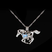 simple hollow luminous animal pony unicorn pendant necklace love woman mother girl gift wedding blessing jewelry