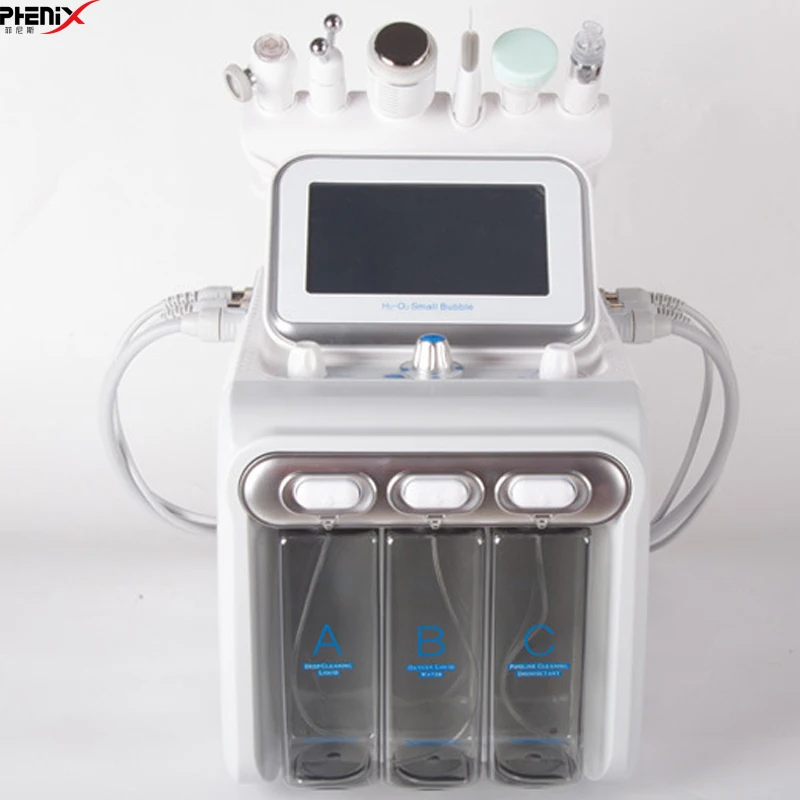 Горячий водород кислород маленький пузырчатый 6in1skin скруббер компактный черную голову Алмазная кожура Гидра устройство для дермабразии лица