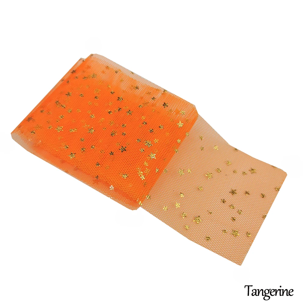 Tangerine 6 см 5 ярдов ЗВЕЗДА Тюль конфетти блесток Лента мягкая сетка тюль рулон выпечки торт Топпер DIY ремесла принадлежности для шитья товары - Цвет: Tangerine