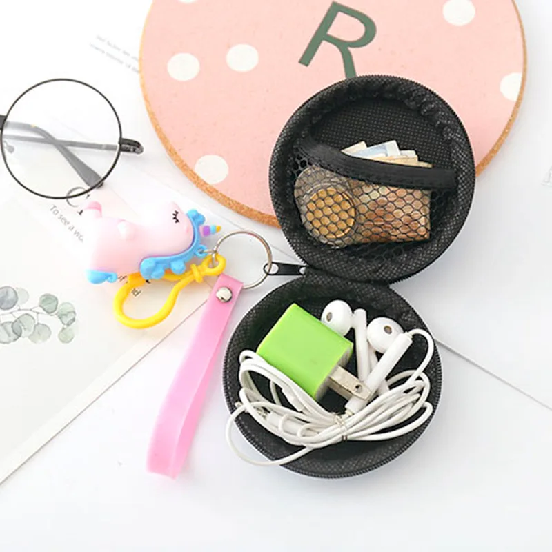 Милый кошелек с подвеской в виде единорога для монет круглым рисунком из