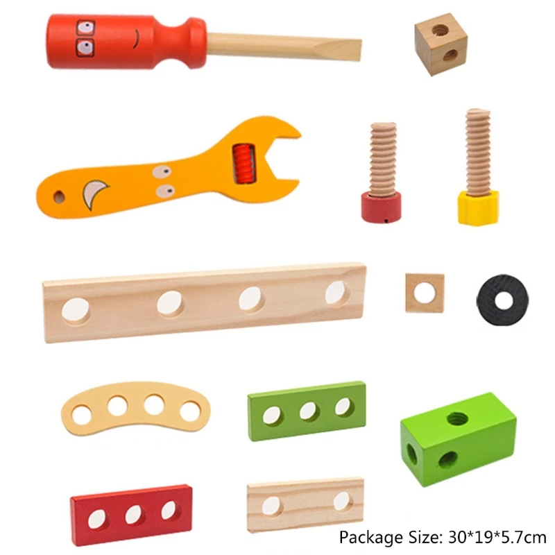 

Wooden Nut Aircraft Model Insert Portable Toolbox Disassembly Combination Toy