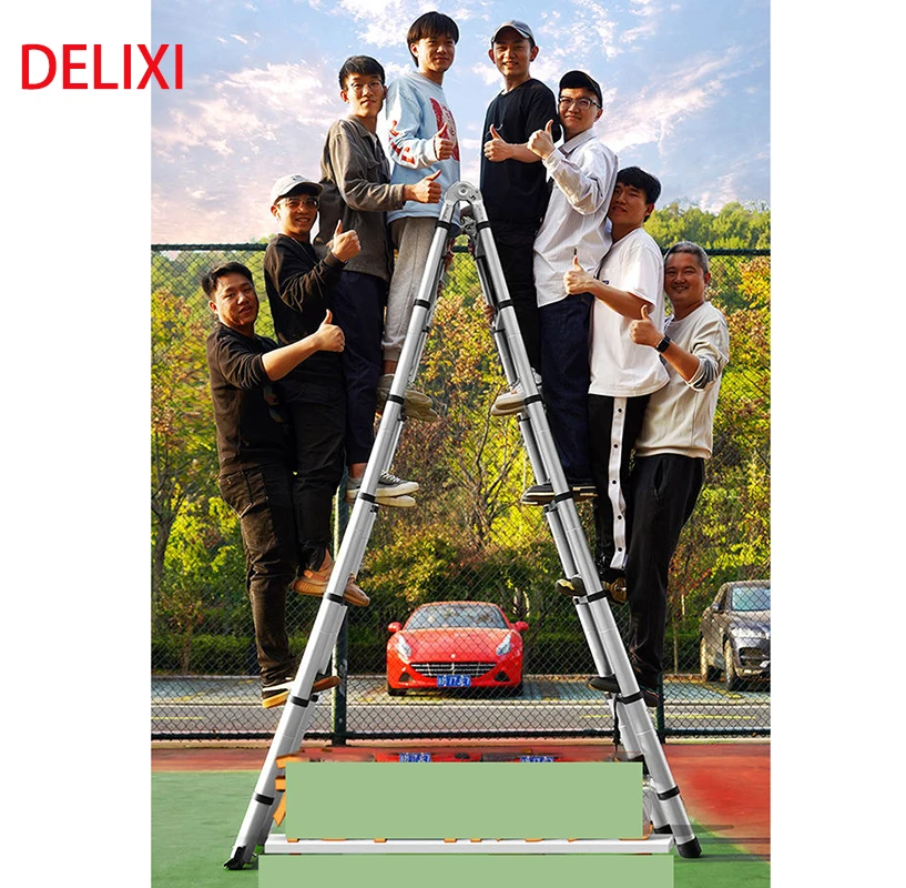 Складная телескопическая лестница DELIXI многофункциональная из алюминиевого