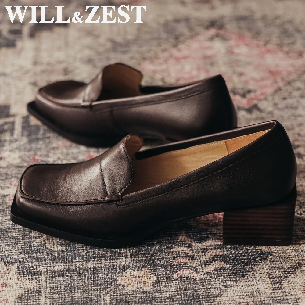 Will & Zest/женские туфли лодочки Модные лоферы с квадратным носком на платформе