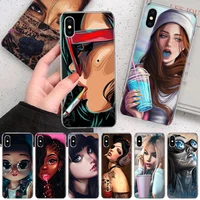 fashion beautiful long haired girl soft phone case for iphone 11 12 13 pro max xr x xs mini apple 8 7 plus 6 6s se 5s fundas