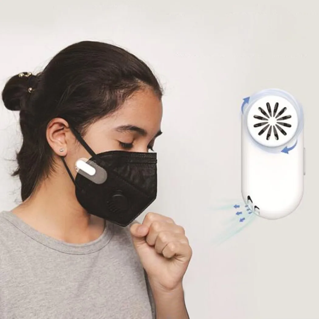 Многоразовый портативный вентилятор для маски на лицо, зажим для воздушного фильтра, перезаряжаемый через USB мини-вентилятор для выхлопных ...