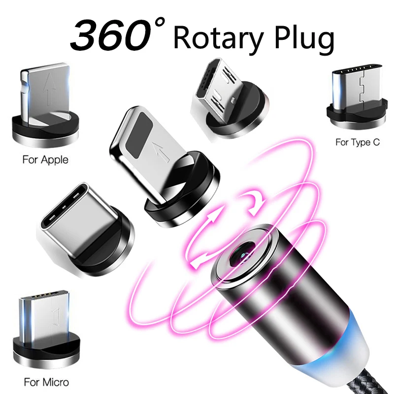 Магнитный USB кабель Micro Type C для Huawei Y7 Y6 Y5 Prime 2018 P9 P10 Honor 10 9 Lite 7C 7A iPhone XS MAX XR 7 8
