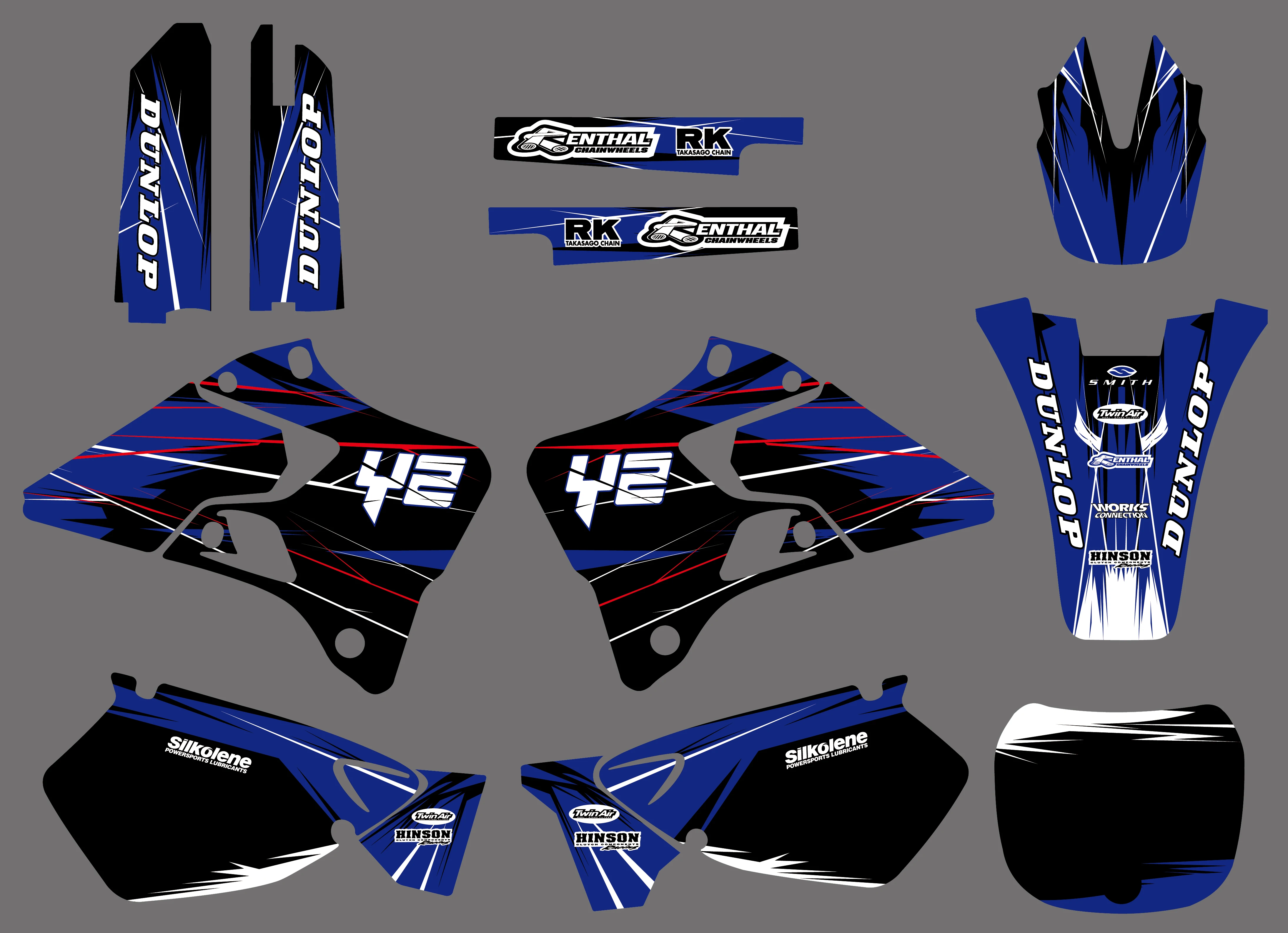 3 м Графика Наклейка наборы для Yamaha YZ125 YZ250 YZ 125 250 1996 1997 1998 1999 2000 2001 аксессуары
