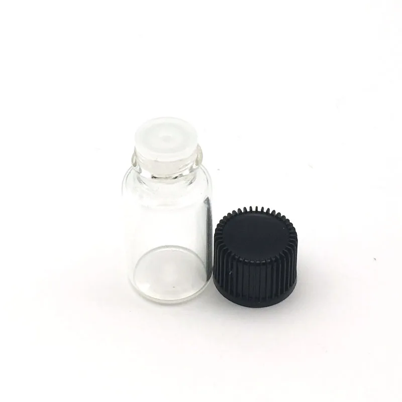 

10pcs 3ml Mini Clear Glass Bottle with Orifice Reducer Tip and Cap Small Essential Oil Vials