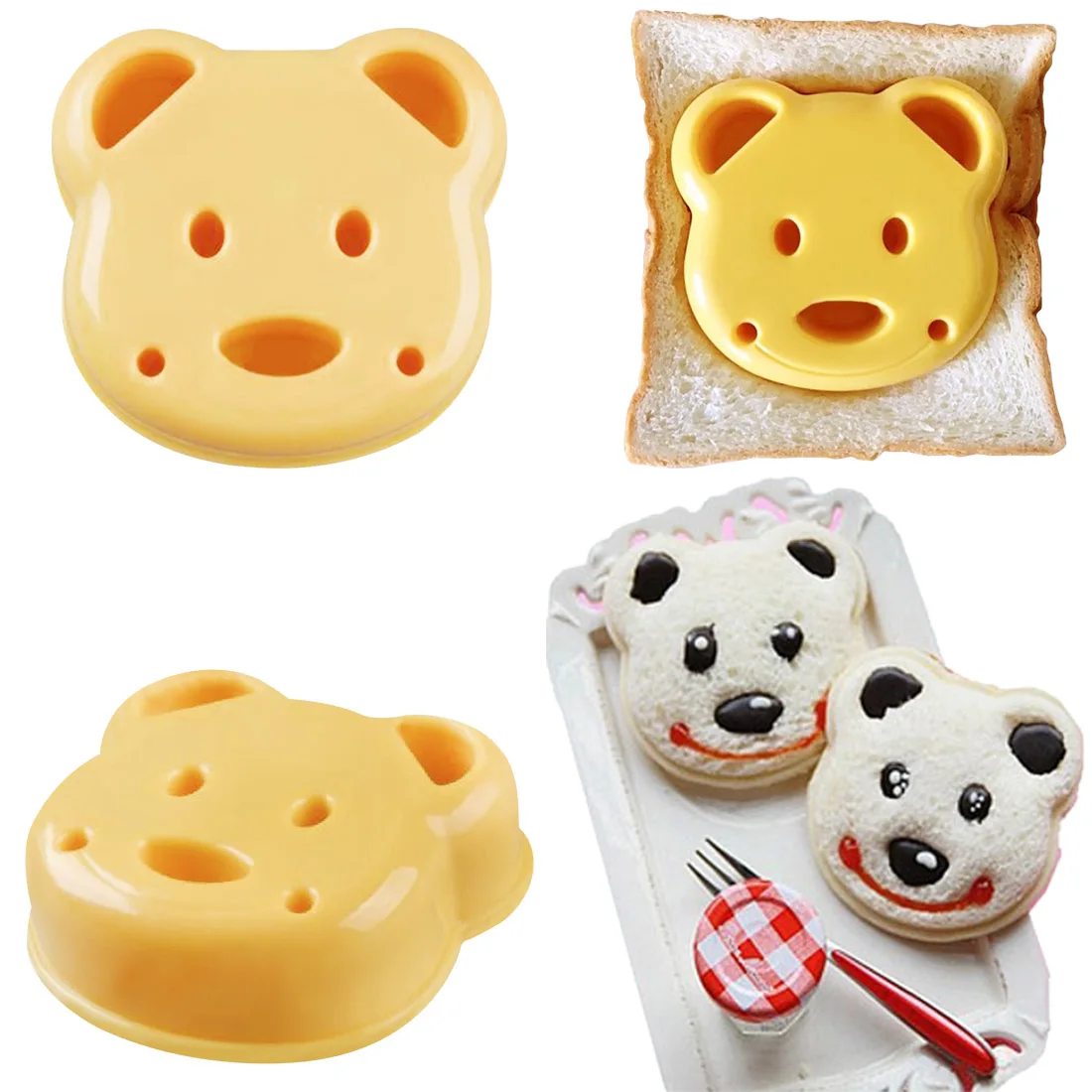 

Cute Bear Cake Mold DIY Soap Mold Cutting Machine Sandwich Mold Bread Biscuit Embossing Machine Cake Mold Color Random