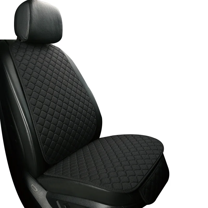 black 1 seat 1 сиденье льняной чехол для сиденья автомобиля подушка Подходит для 99% автомобиля четыре сезона универсальные удобные и дышащие аксессуары - Название цвета: black 1 seat