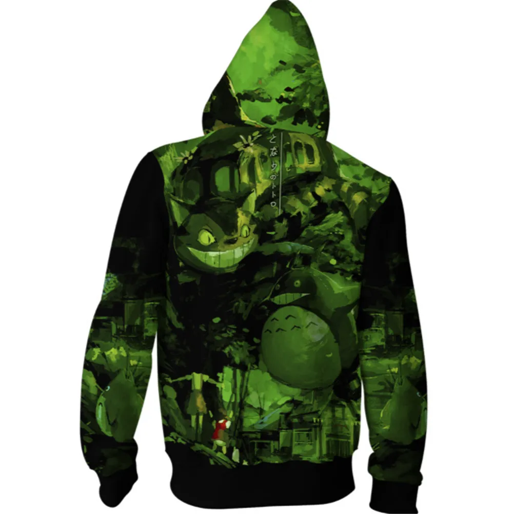 Косплей милый кот Мой сосед Тоторо Аниме толстовка на молнии с мультяшным