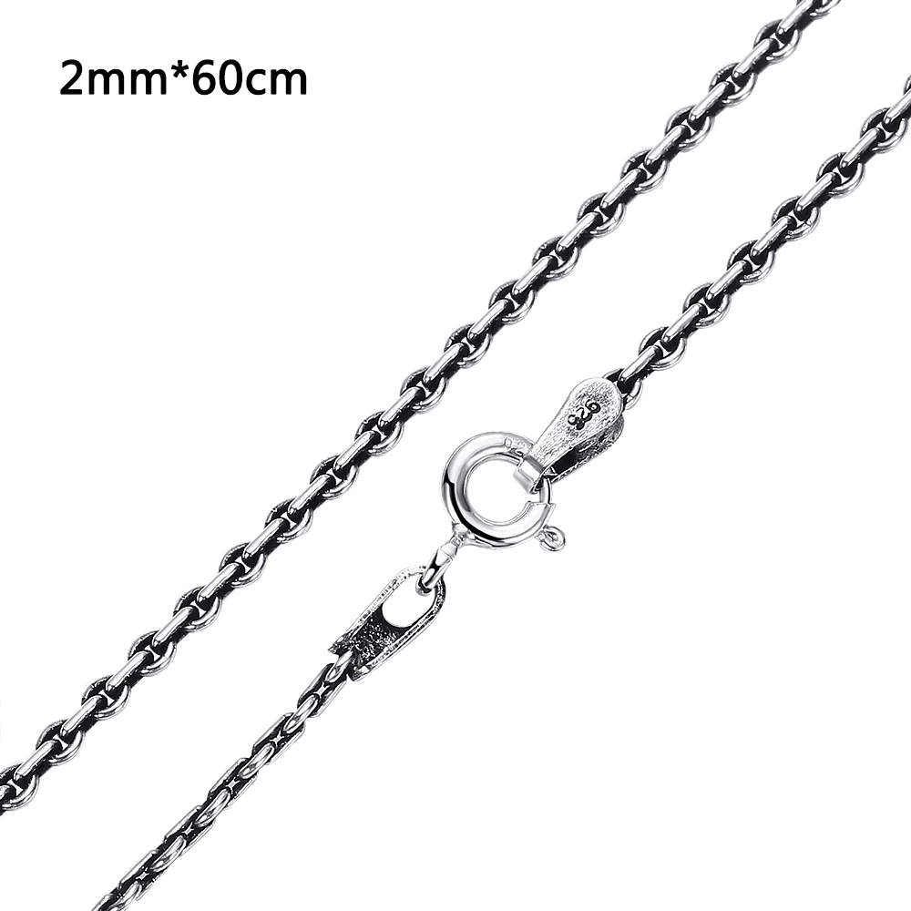 about 2mm 60cm V. YA 925 серебро плоское кольцо цепочка ожерелье 40/45/50/55/60 см цепь 2 мм толщина для женщин ювелирные украшения для женщин - Окраска металла: about 2mm 60cm