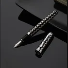 Ручка перьевая Jinhao X750 черная матовая с серебристым зажимом, 1 шт.Лот, 18KGP, ручка перьевая Jinhao с тонким наконечником, роскошная 14,2*1,2 см