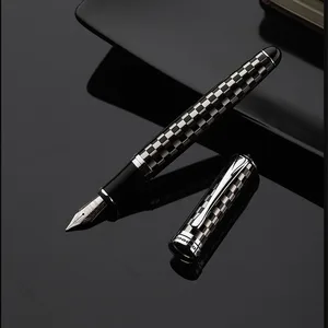 Ручка перьевая Jinhao X750 черная матовая с серебристым зажимом, 1 шт.Лот, 18KGP, ручка перьевая Jinhao с тонким наконечником, роскошная 14,2*1,2 см