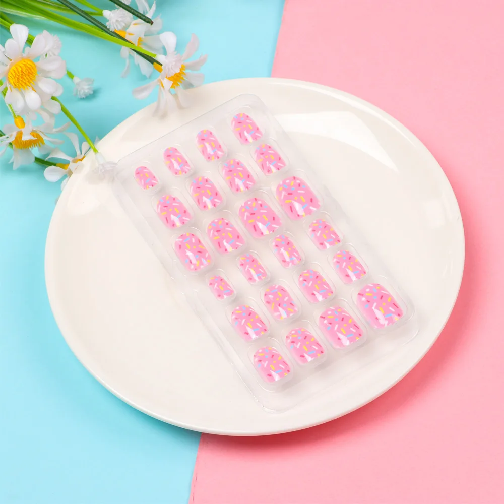 Накладные ногти детские съемные 24 шт./компл. Типсы для маникюра - купить по