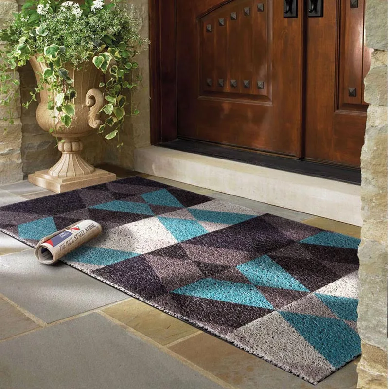 Кофейные квадраты с геометрическим узором дверной коврик напольный ковер для