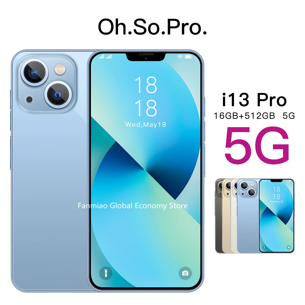 Tel&eacute;fono M&oacute;vil I13 versi&oacute;n Global IP13 Pro, 12GB, 512GB, Deca, 6800mah, 6,7 pulgadas, HDAndroid, pantalla grande-2