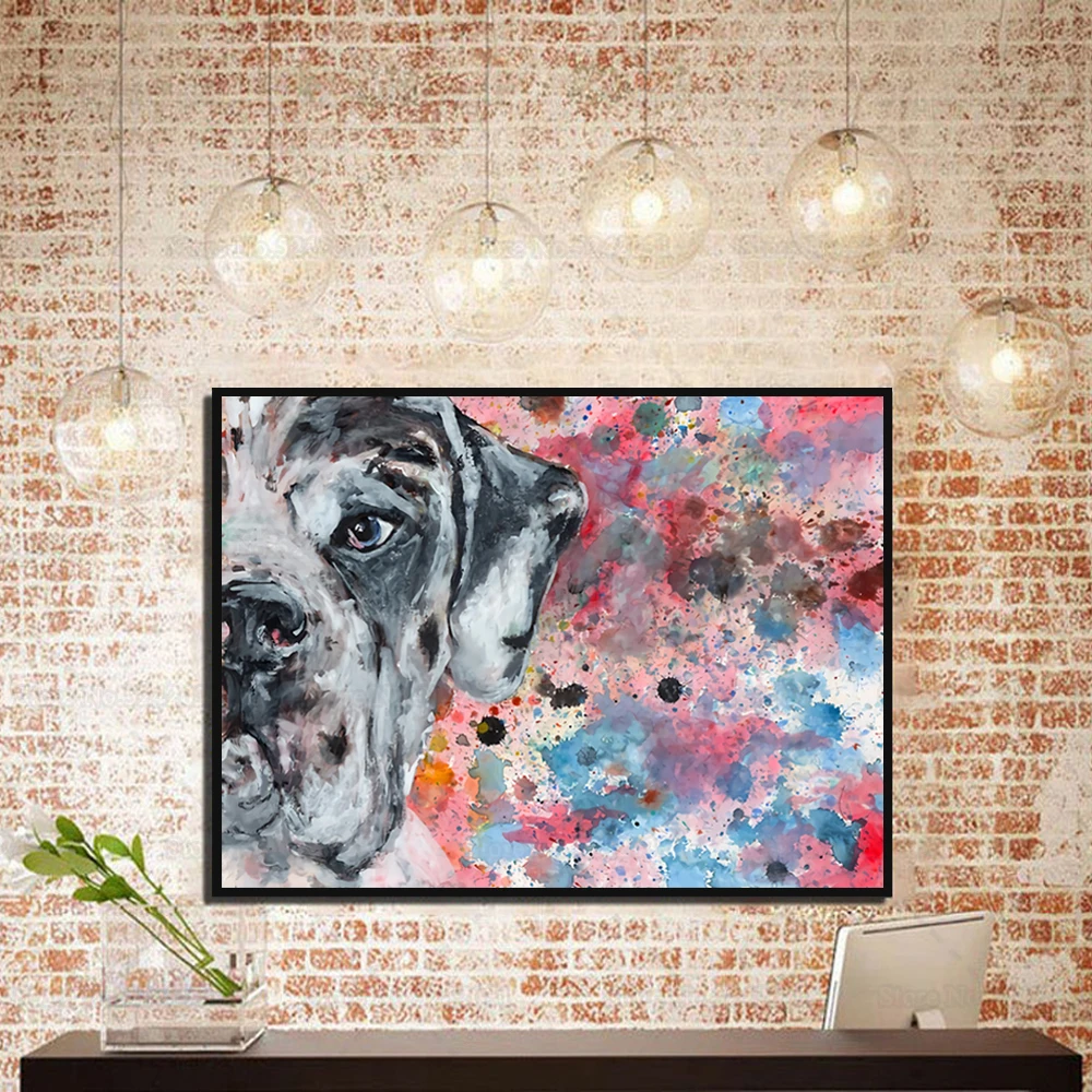 Полноразмерная алмазная живопись с фотографией немецкий дог вышивка из смолы