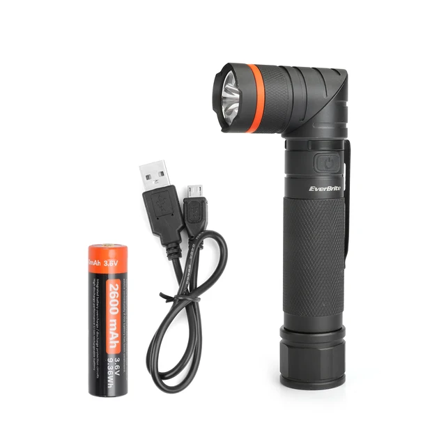  2 шт. Светодиодный тактический фонарик EverBrite, перезаряжаемый от USB фонарик с аккумулятором 18650, в комплекте сверхъяркий водонепроницаем…