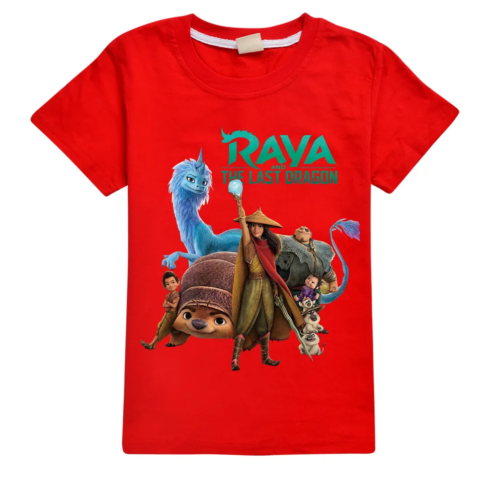 Raya and the Last Dragon Summer T shirt Boys Girls tops cotton t shirt Clothes Kids Black T Shirts Boys Toddler Top tee Clothing