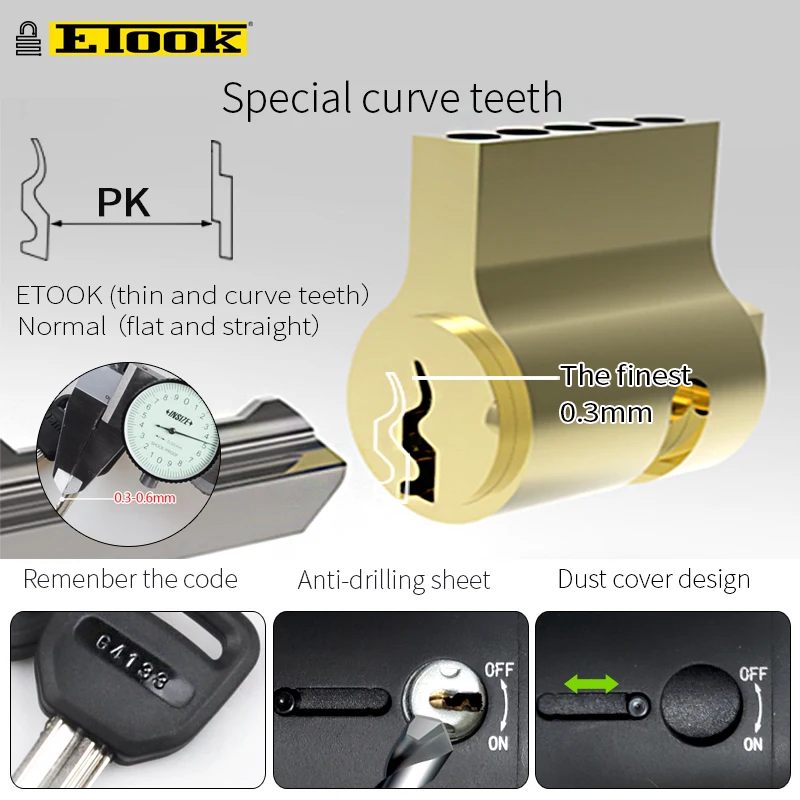 Etook Hot Sell Professinal Anti Theft Folding Foldable Steel Bicycle Lock for E Bike
