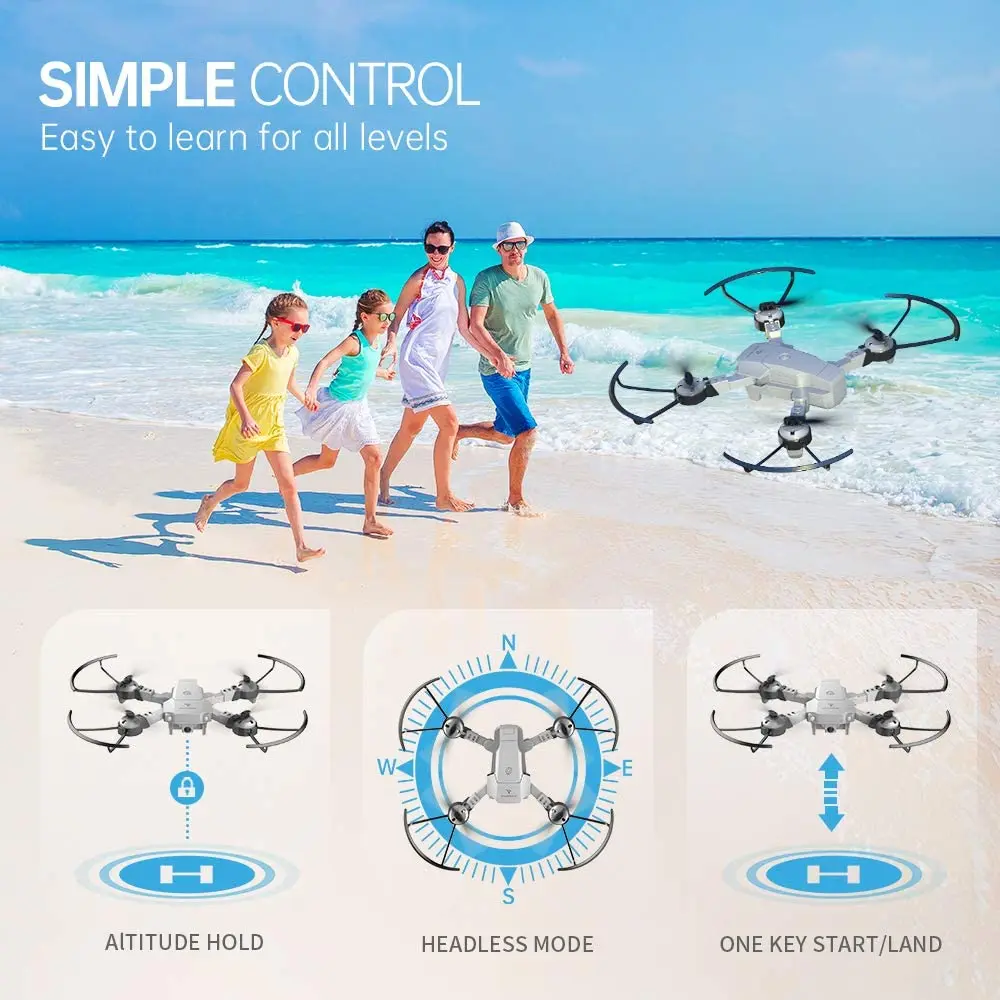 Складной мини Дрон SNAPTAIN AA10MQ с HD камерой 720P FPV Wi Fi Радиоуправляемый квадрокоптер