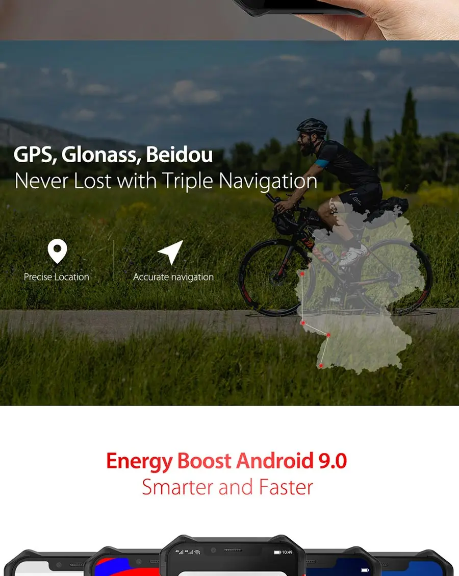 Ulefone Armor 6E Android 9,0 6," IP68 Водонепроницаемый Helio P70 4G+ 64G для распознавания лица NFC Беспроводная зарядка прочный мобильный телефон