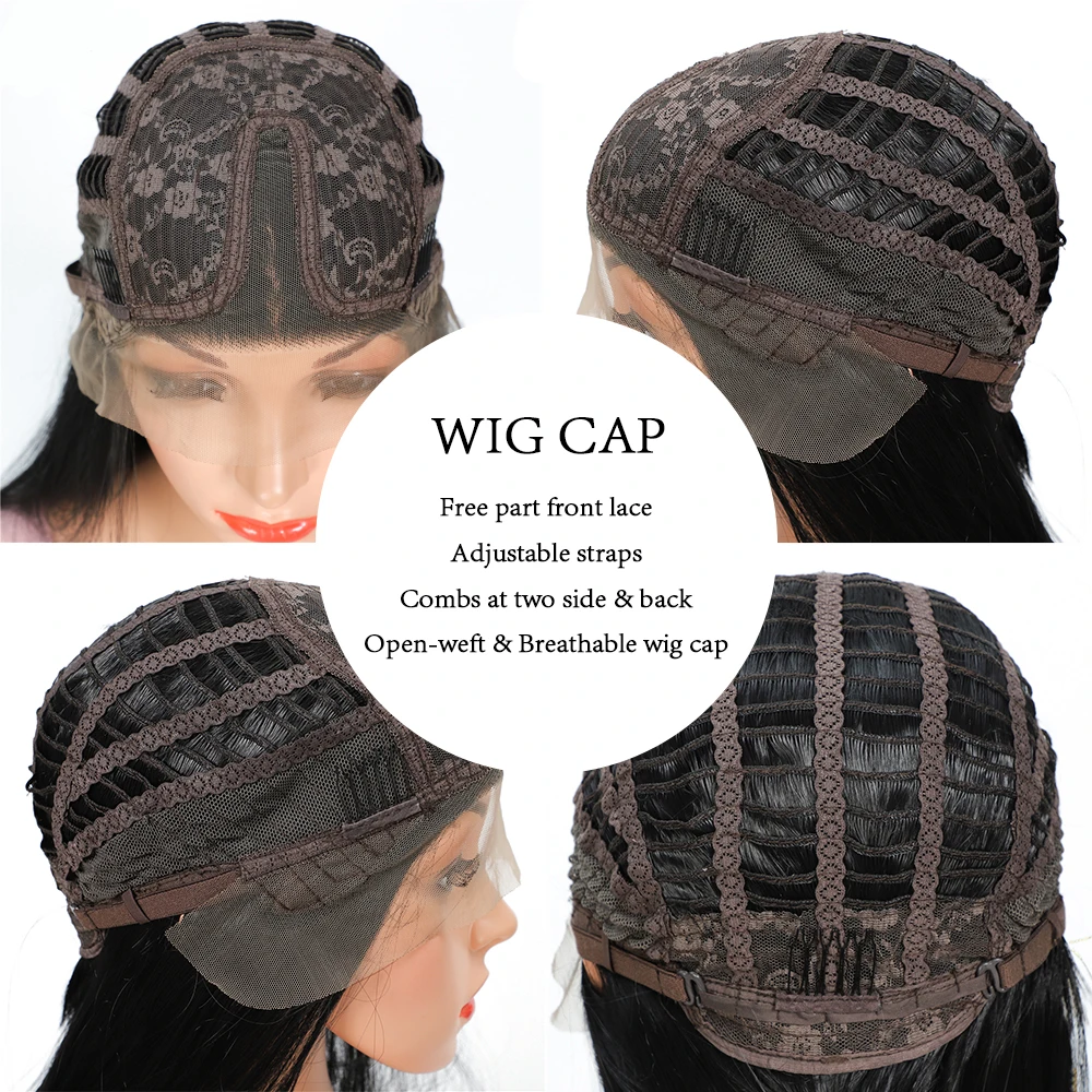 Natifah парик бразильский длинный черный прямой синтетические парики 150% плотность