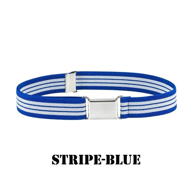 Blue-Stripe Детский эластичный пояс, регулируемый пояс с магнитной пряжкой для мальчиков и девочек, джинсовые штаны - Цвет: Blue-Stripe