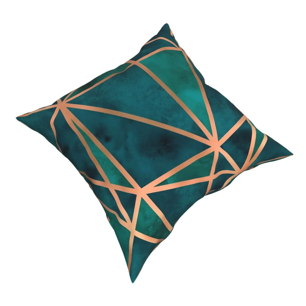 Медный геоизумрудный квадратный чехол для подушки из полиэстера креативный
