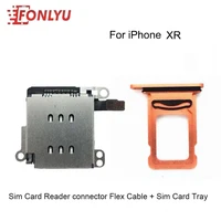 1 set dual sim card reader connector flex cable sim card tray slot holder for iphone xr replacement spare parts