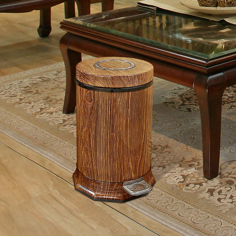 Бесплатная доставка древесины зерна Новый китайский стиль мусорный бак из