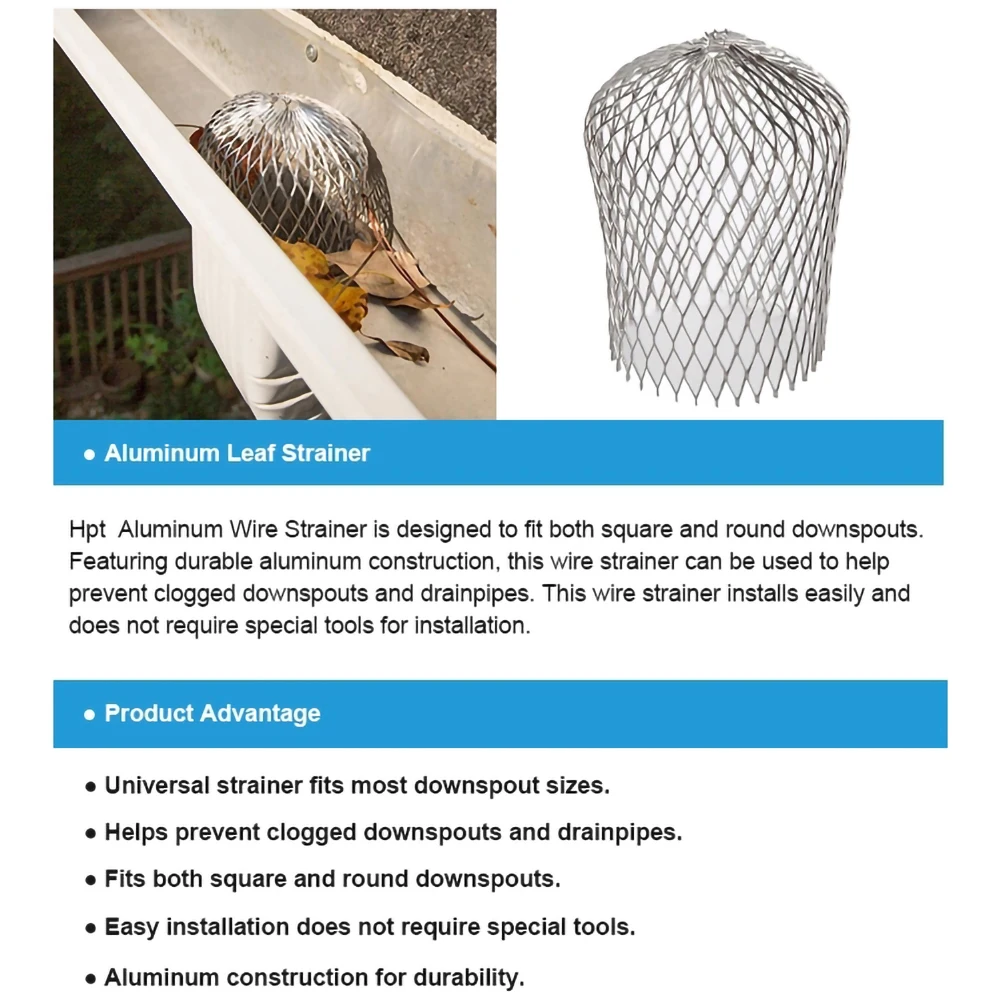 

4/1pcs Leaf Drains Stainless Steel Roof Gutter Guard Filters Strainer Stops Leaves Blockage Leaf Drains Debris Drain Net Cover