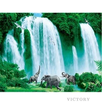 diamond painting waterfall lush mountain 5d full squareround drill daimond embroidery elephant picture cross stitch home decor