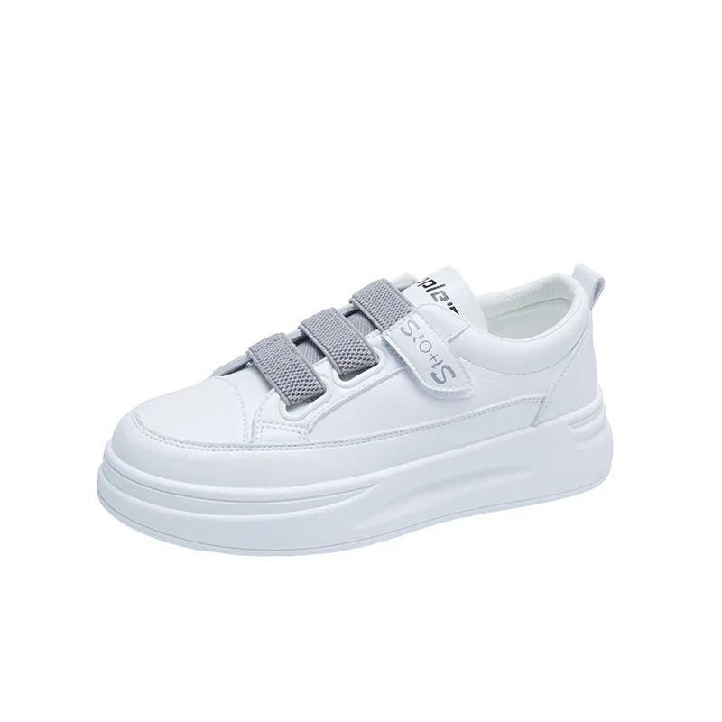 

Casual Shoes Women low Top pu leather platform 5cm Lace Up 2020 autumn New Girl Sneakers Fashion Chic White brand footwear 9h16