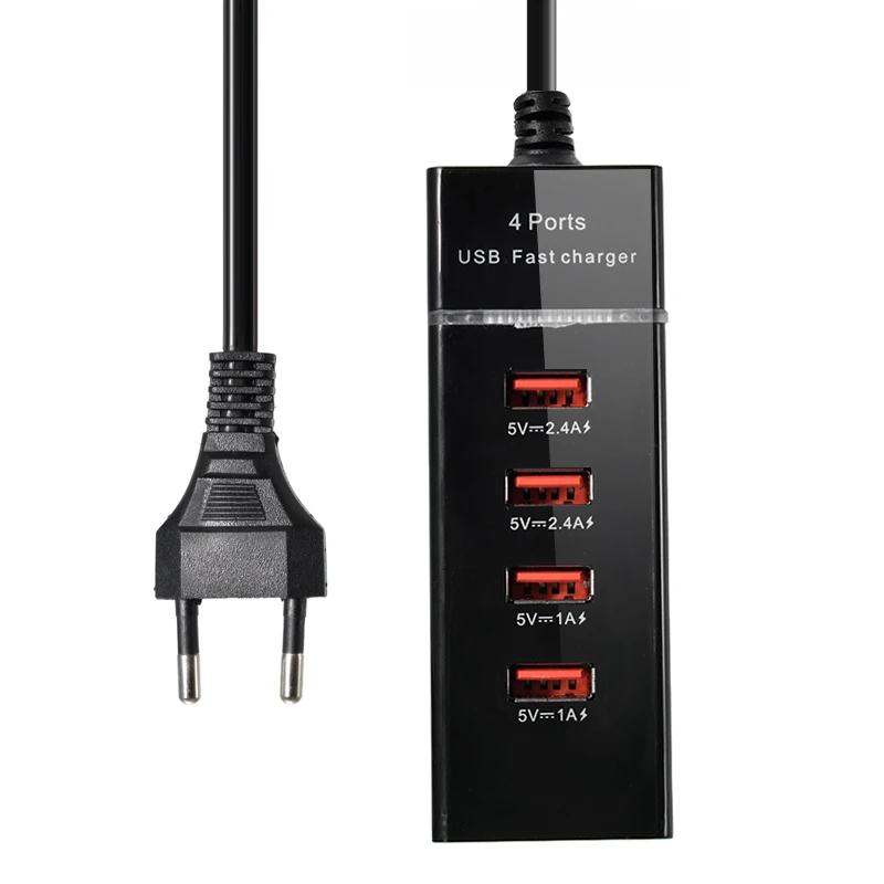 Сетевое зарядное устройство с 4 USB портами и поддержкой быстрой зарядки|Зарядные