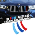 Прямая поставка 3 шт для автомобиля 3D M Стайлинг передняя решетка накладка на бампер полосы наклейки покрытие для BMW X4 серия F26 2014-2017