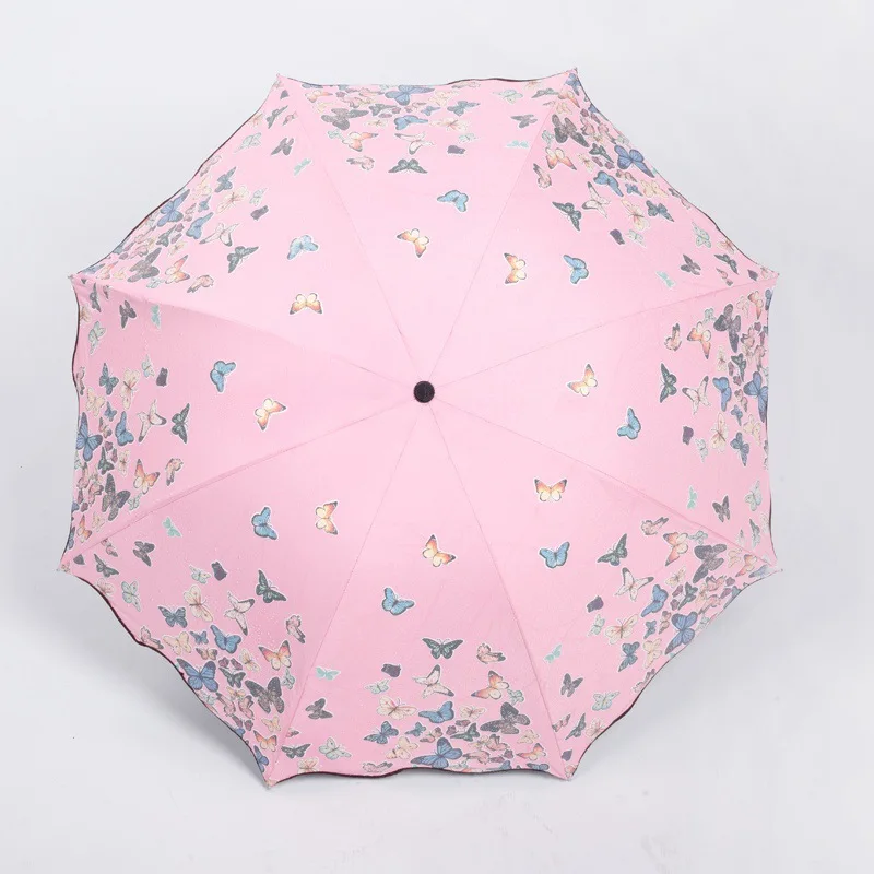 Зонт для свежего леса солнца и дождя двойного назначения складной виниловый зонт