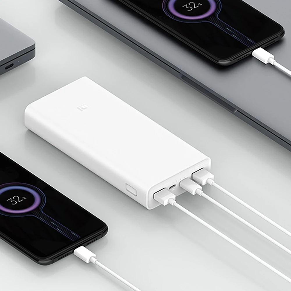 Оригинальный внешний аккумулятор Xiaomi 3 20000 мА/ч Type-C двусторонняя быстрая зарядка