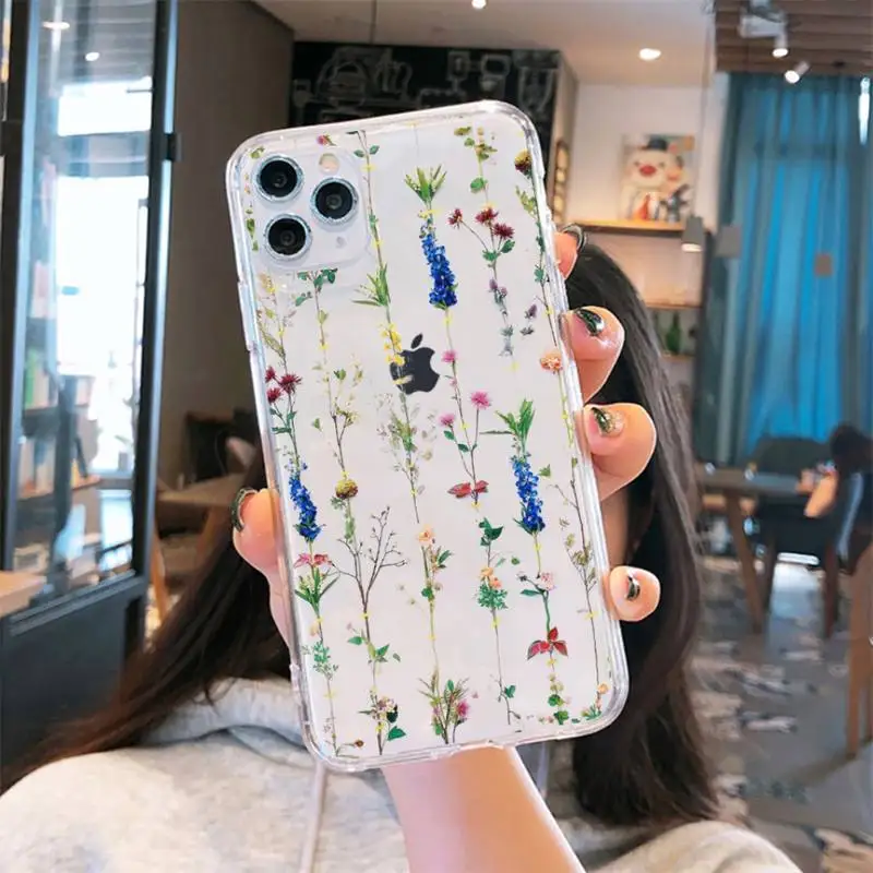 

twig flower Art high quality Phone Case Transparent for iPhone 6 7 8 11 12 s mini pro X XS XR MAX Plus